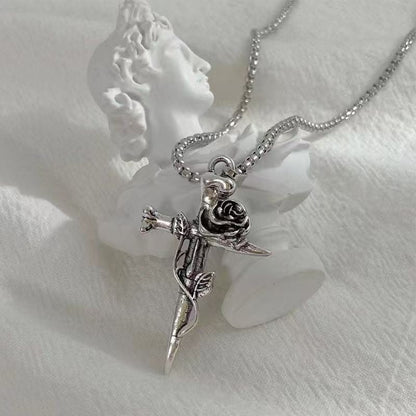 Rose Cross Necklace