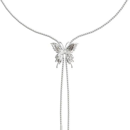 Retractable Metal Liquid Butterfly Multifunctional Neck Chain