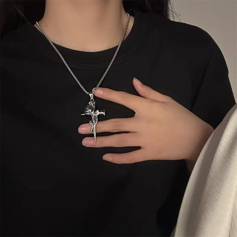 Rose Cross Necklace
